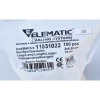100x Elematic Aderendh&uuml;lsen Isoliert 2x 6mm&sup2; 14mm gelb twin made in Germany